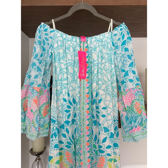 NEW Lilly Pulitzer Nevie Off-The-Shoulder Dress - Picture 4 of 6